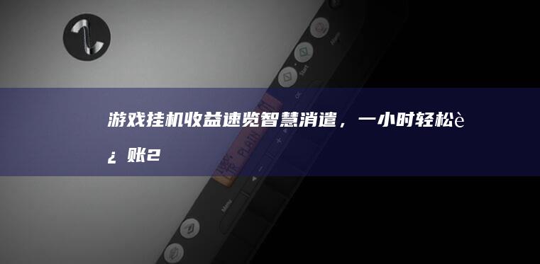 游戏挂机收益速览：智慧消遣，一小时轻松进账20元